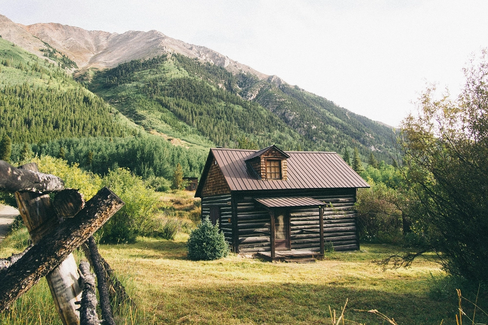 Off-Grid Cabin in the mountain field