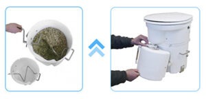 Air head composting toilet system - handcrank and urine tank