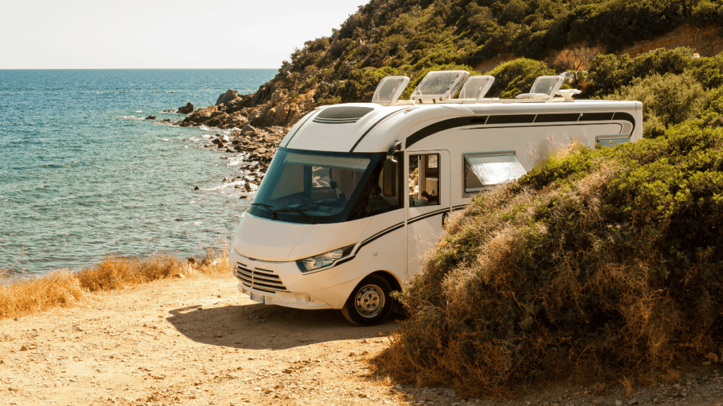 RV campervan by the beach